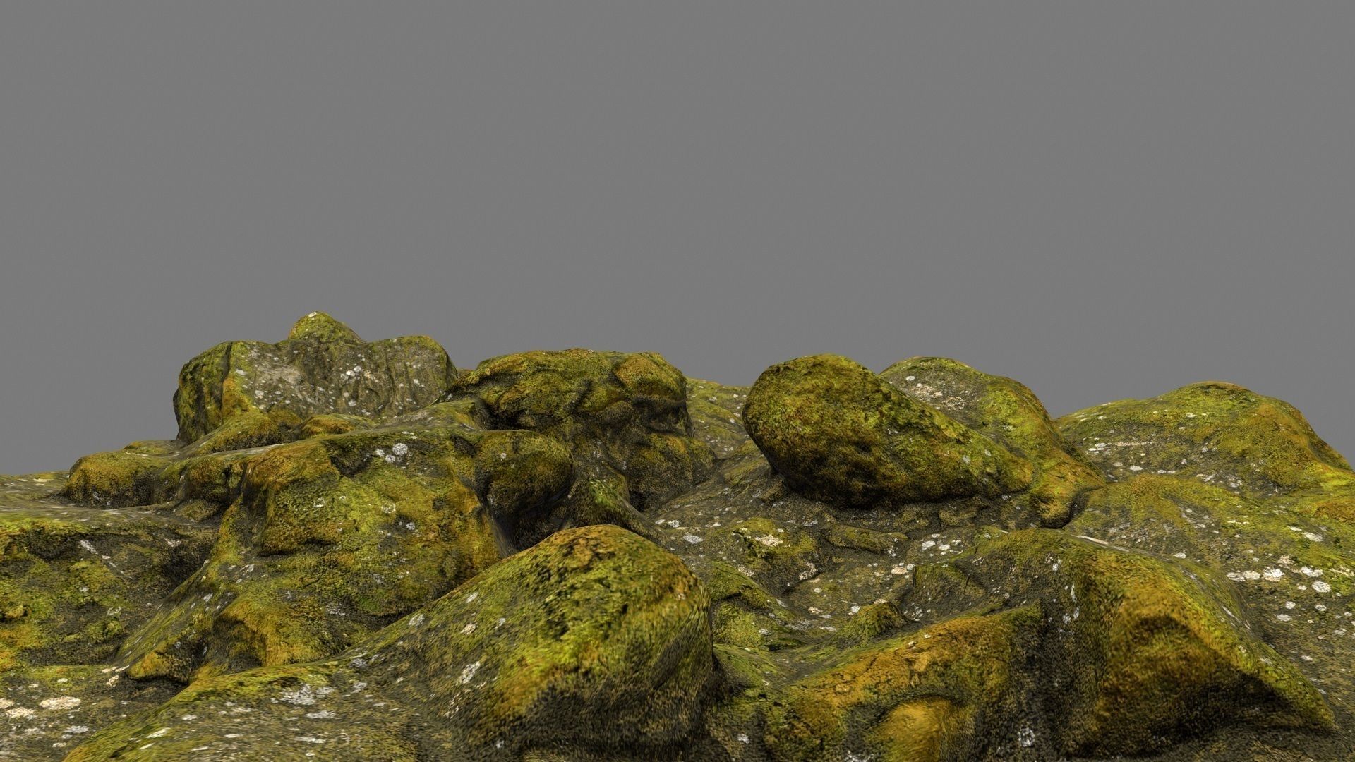 mossy rock 2 Low-poly 3D model_3