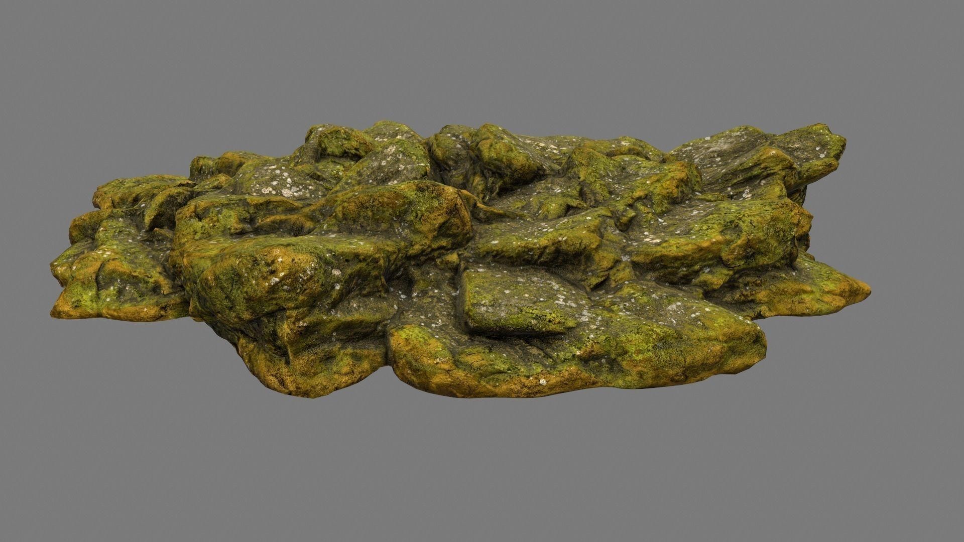 mossy rock 2 Low-poly 3D model_13