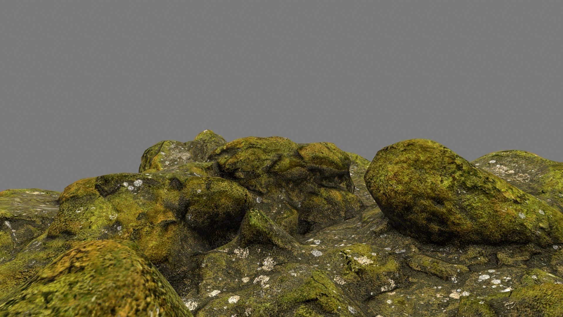 mossy rock 2 Low-poly 3D model_4