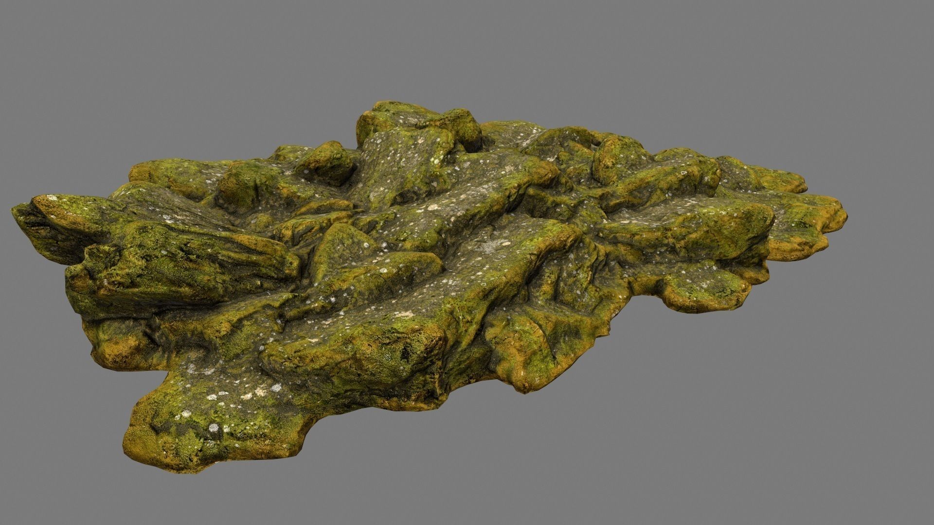 mossy rock 2 Low-poly 3D model_6