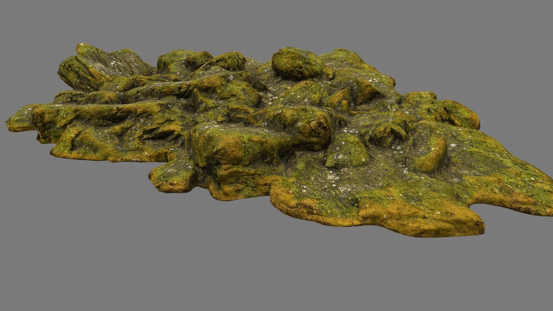mossy rock 2 Low-poly 3D model_15