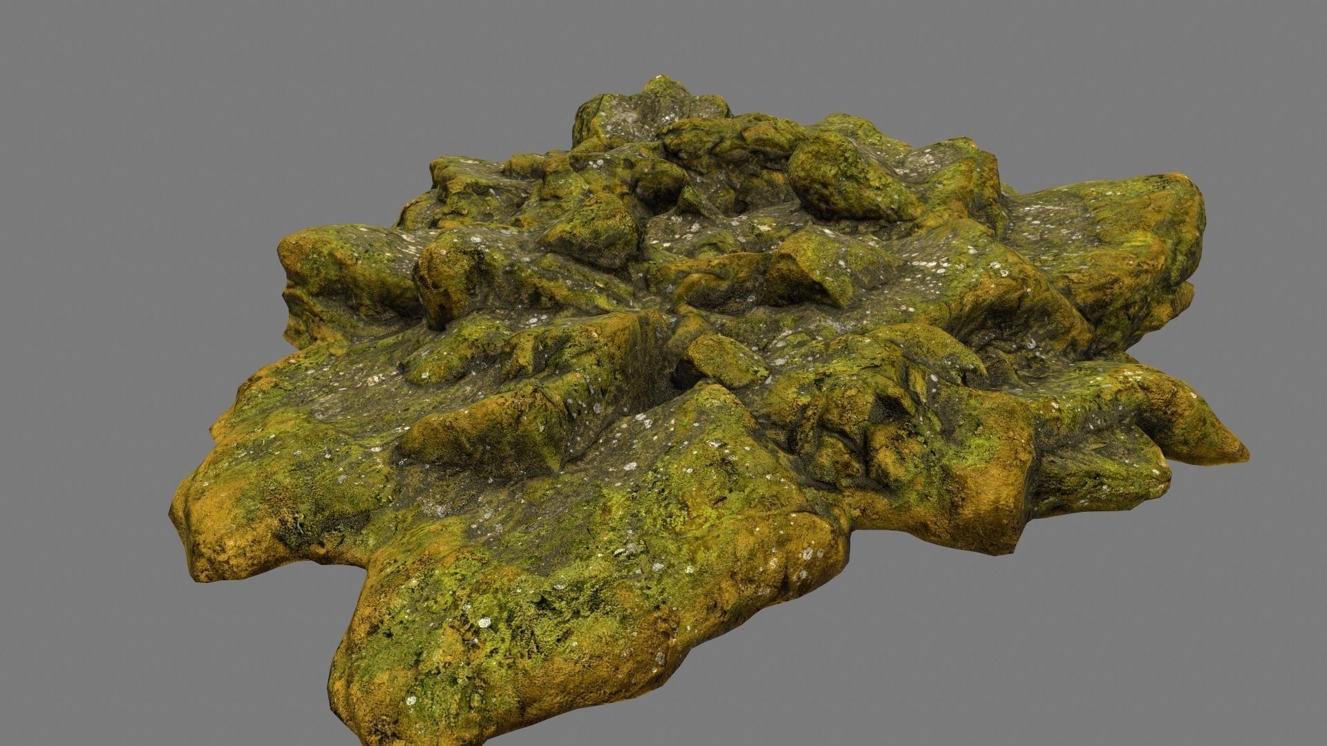 mossy rock 2 Low-poly 3D model_11