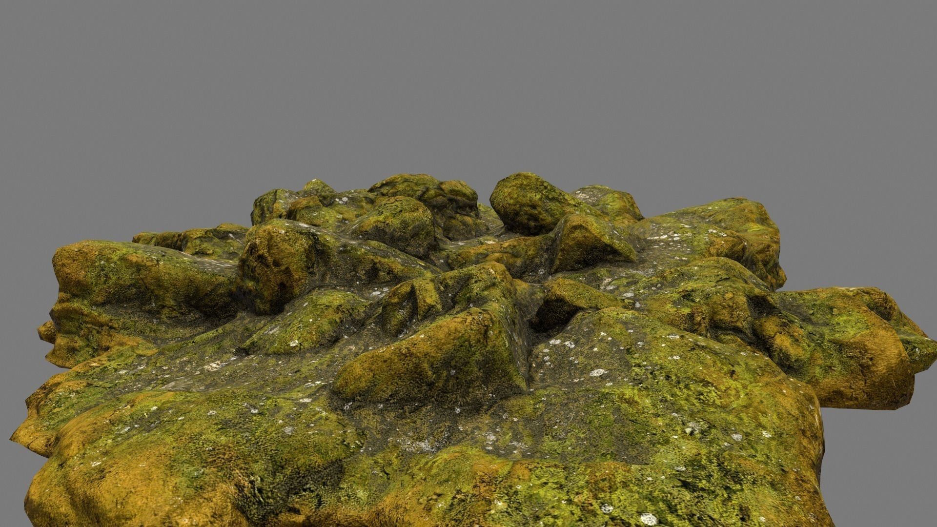 mossy rock 2 Low-poly 3D model_2