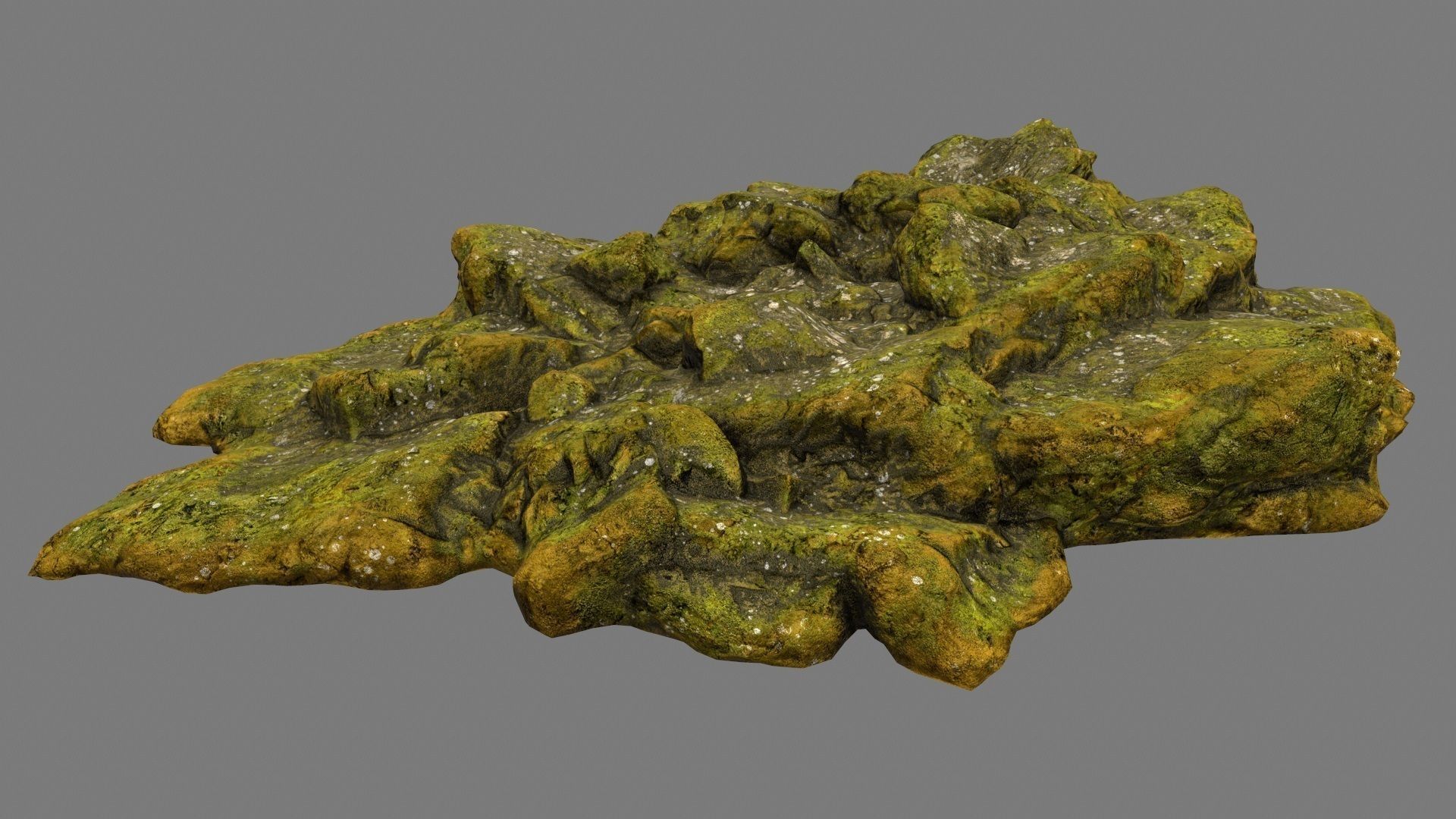 mossy rock 2 Low-poly 3D model_12