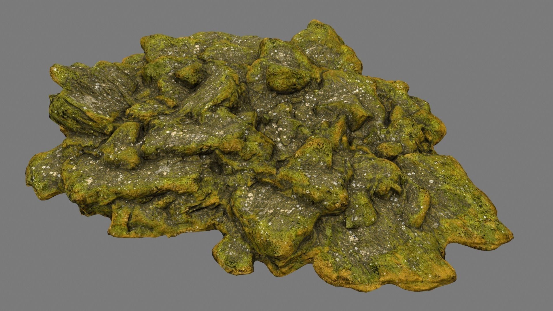 mossy rock 2 Low-poly 3D model_17