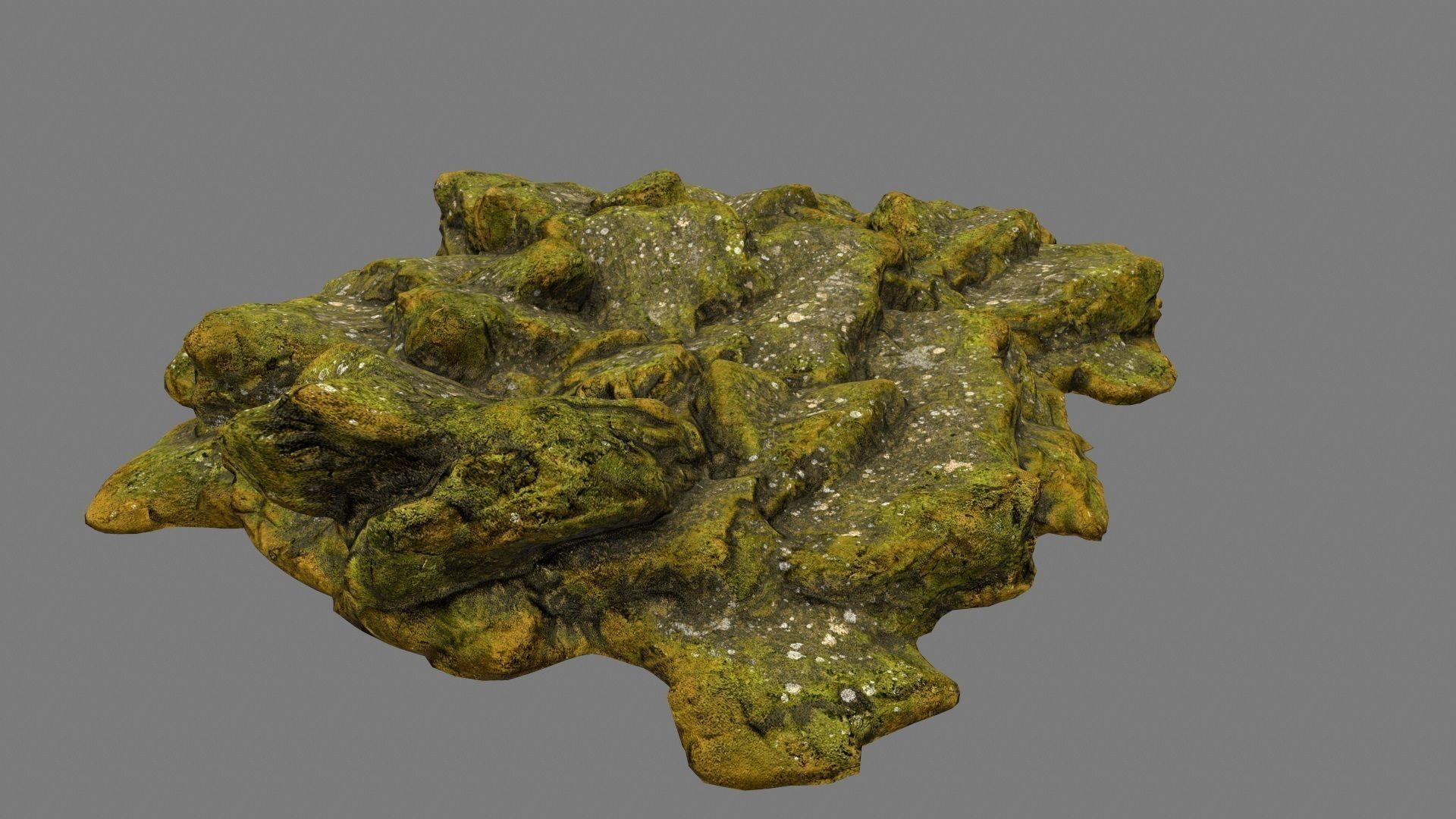mossy rock 2 Low-poly 3D model_7