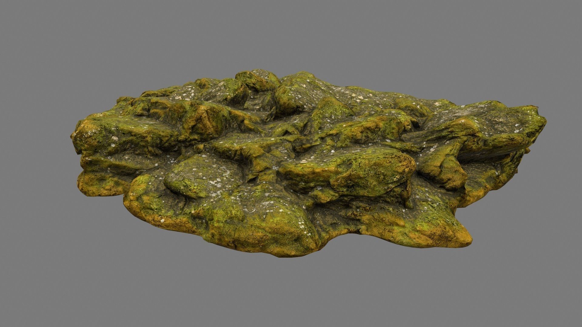 mossy rock 2 Low-poly 3D model_8