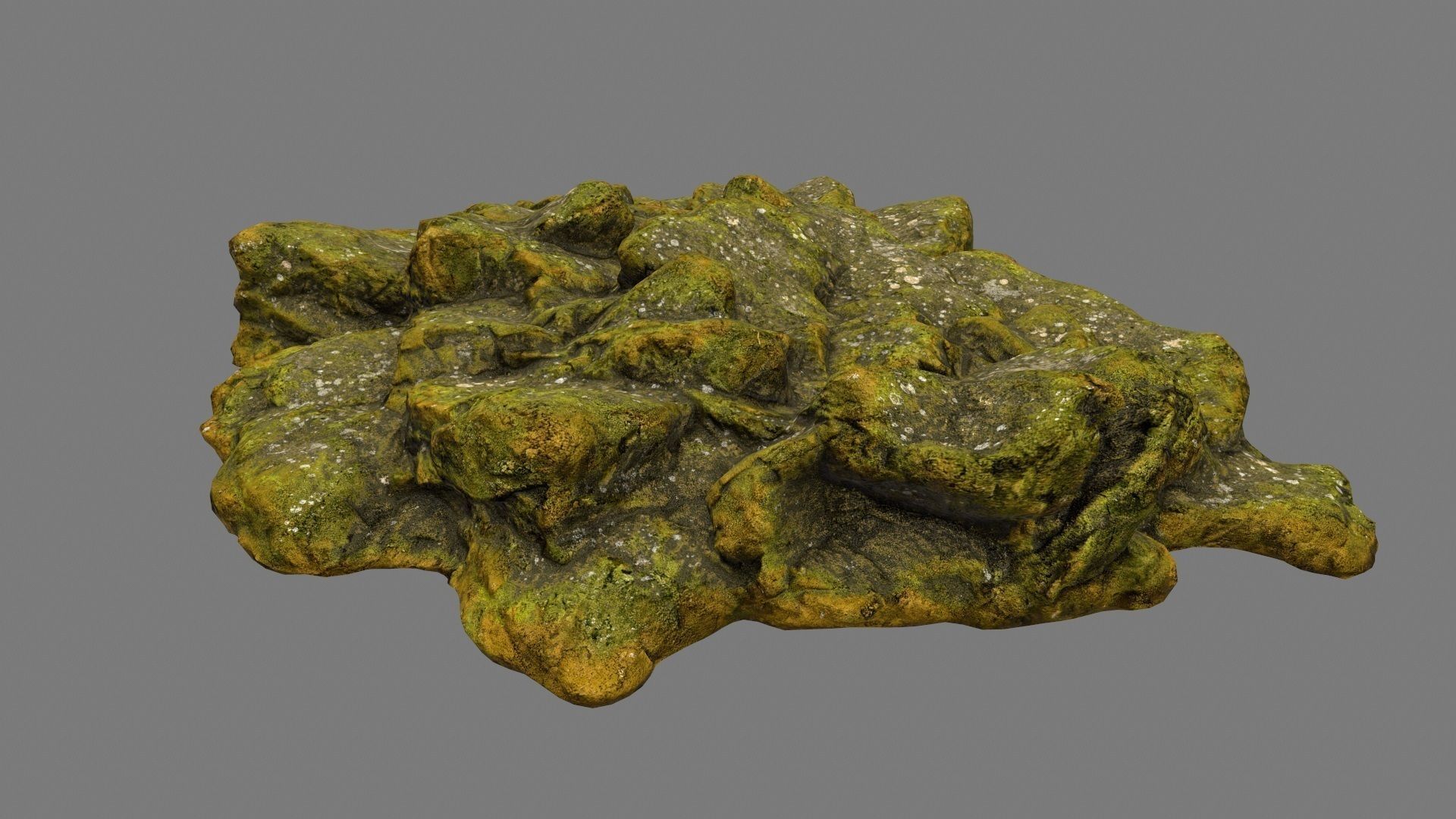 mossy rock 2 Low-poly 3D model_10