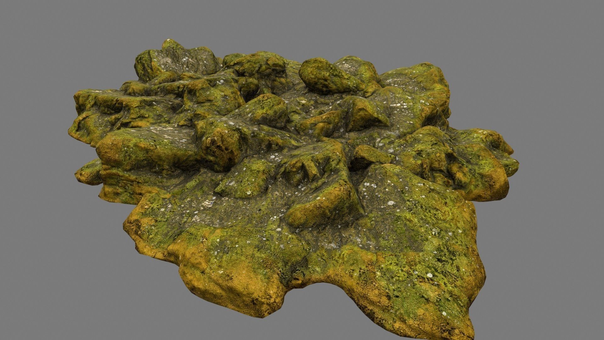 mossy rock 2 Low-poly 3D model_16