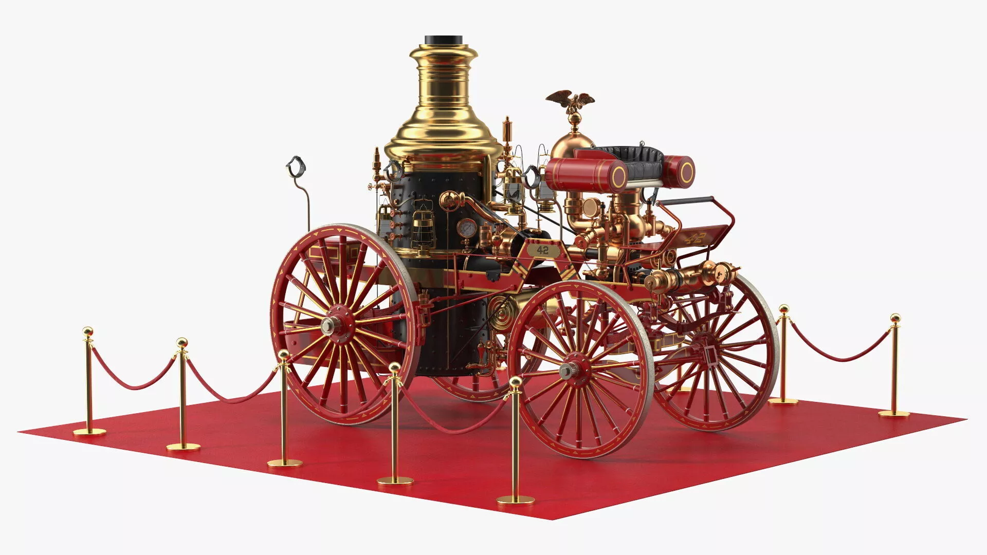 Retro Steam Fire Engine Exhibit 3D model