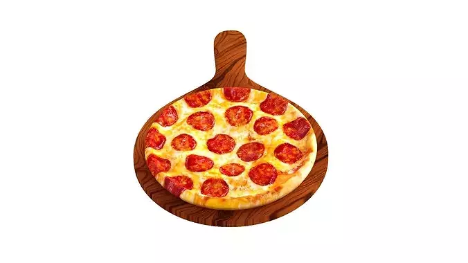 Dilishius Pepperoni pizza 3D model 4
