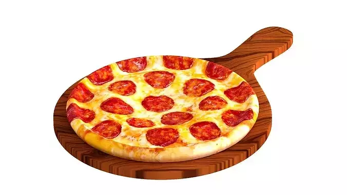 Dilishius Pepperoni pizza 3D model 2