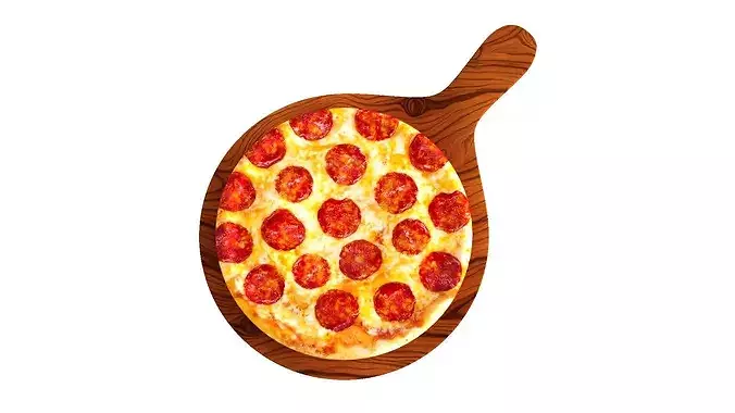 Dilishius Pepperoni pizza 3D model 6