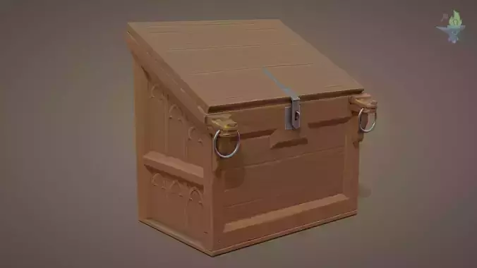 Medieval Trunk Low-poly 3D model