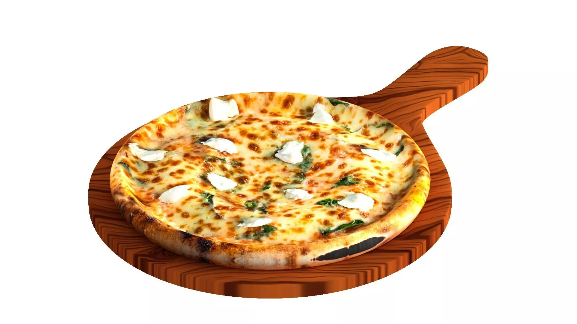 Margherita pizza with cheese basil mozzarella 3D model