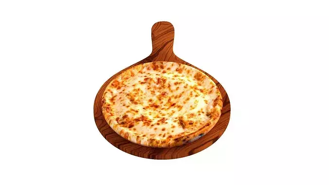 Margherita pizza with cheese 3D model 4