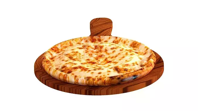 Margherita pizza with cheese 3D model 5
