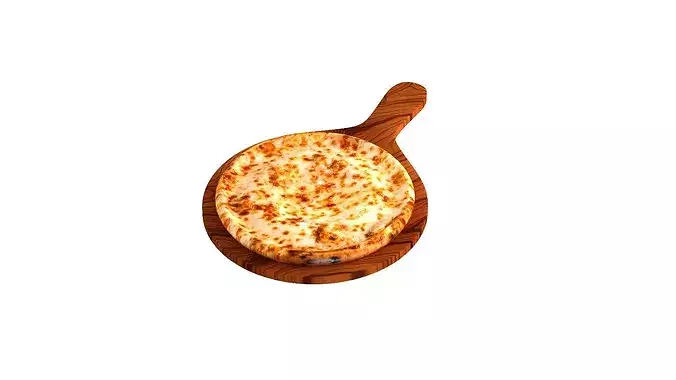 Margherita pizza with cheese 3D model 3