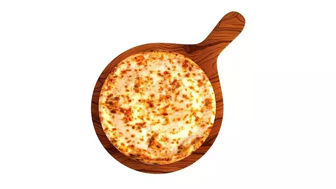 Margherita pizza with cheese 3D model 6