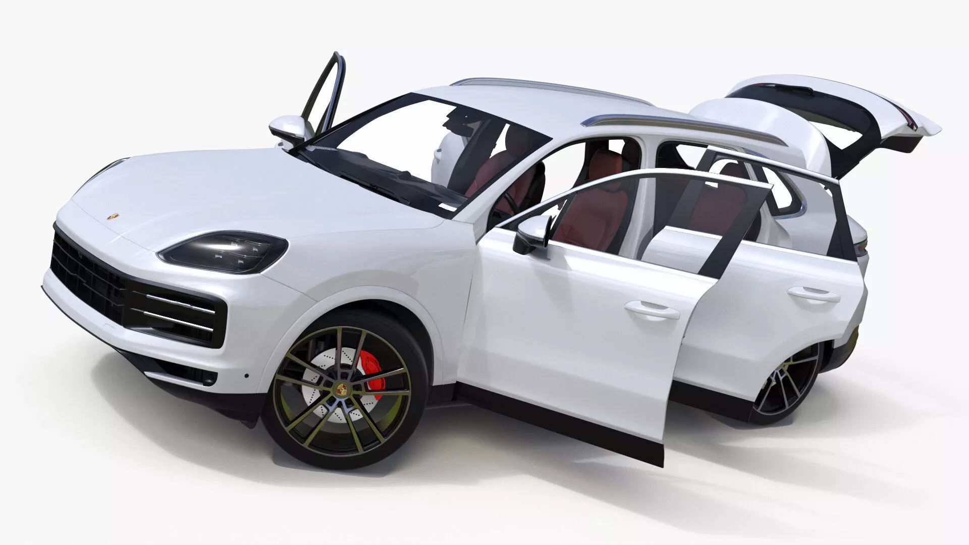 Porsche Cayenne Turbo E-Hybrid SUV 2024 White Rigged 3D model