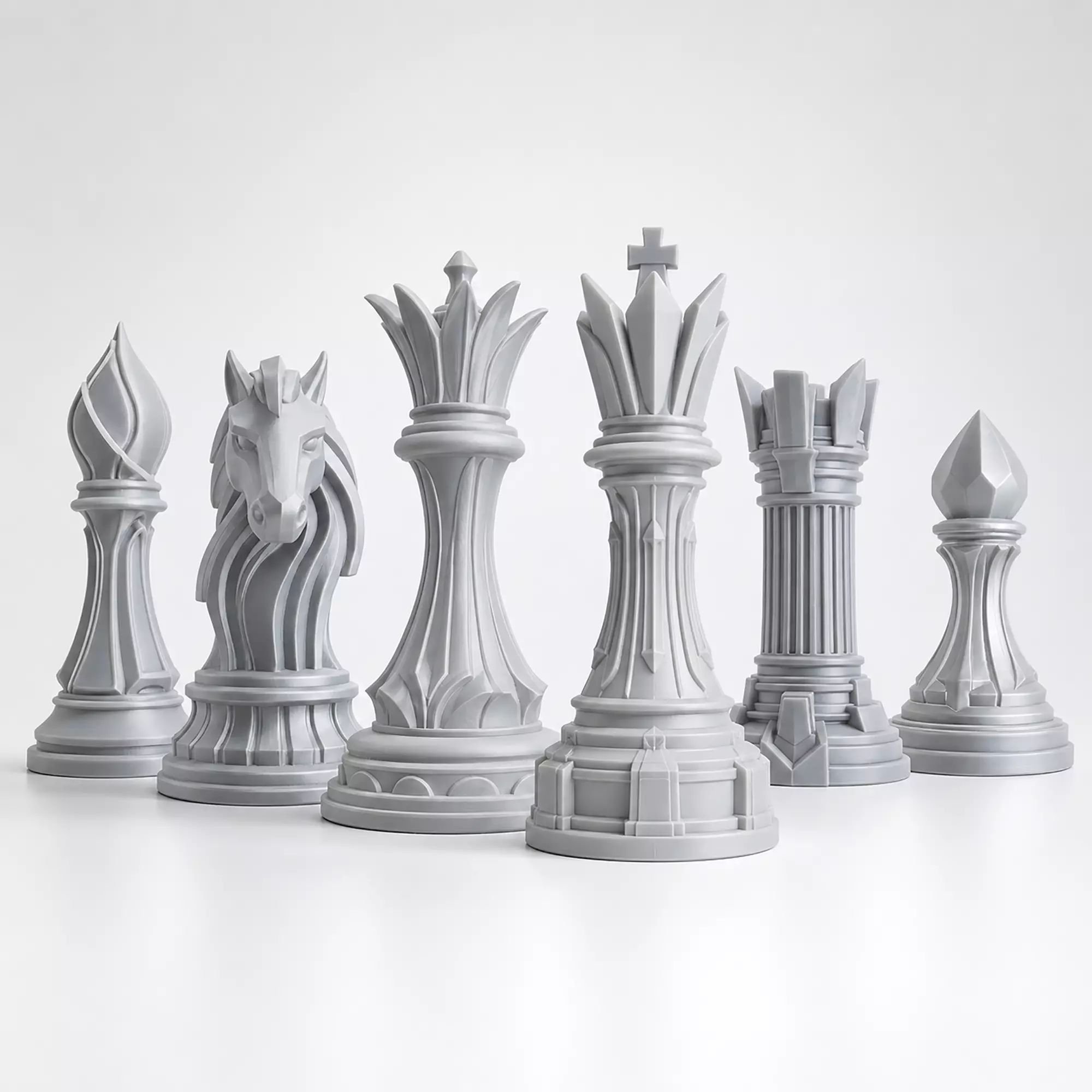 Chess Pieces 3D Print Model Stylizes 3D print model