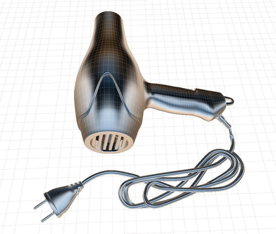 Hair dryer 3D model_7