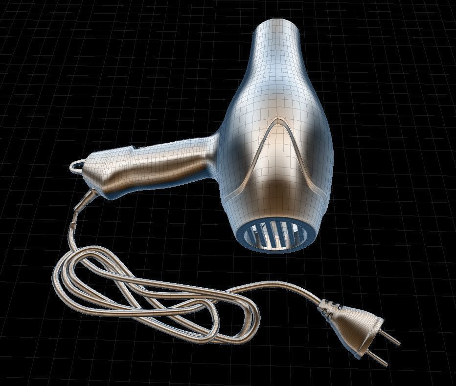 Hair dryer 3D model_4