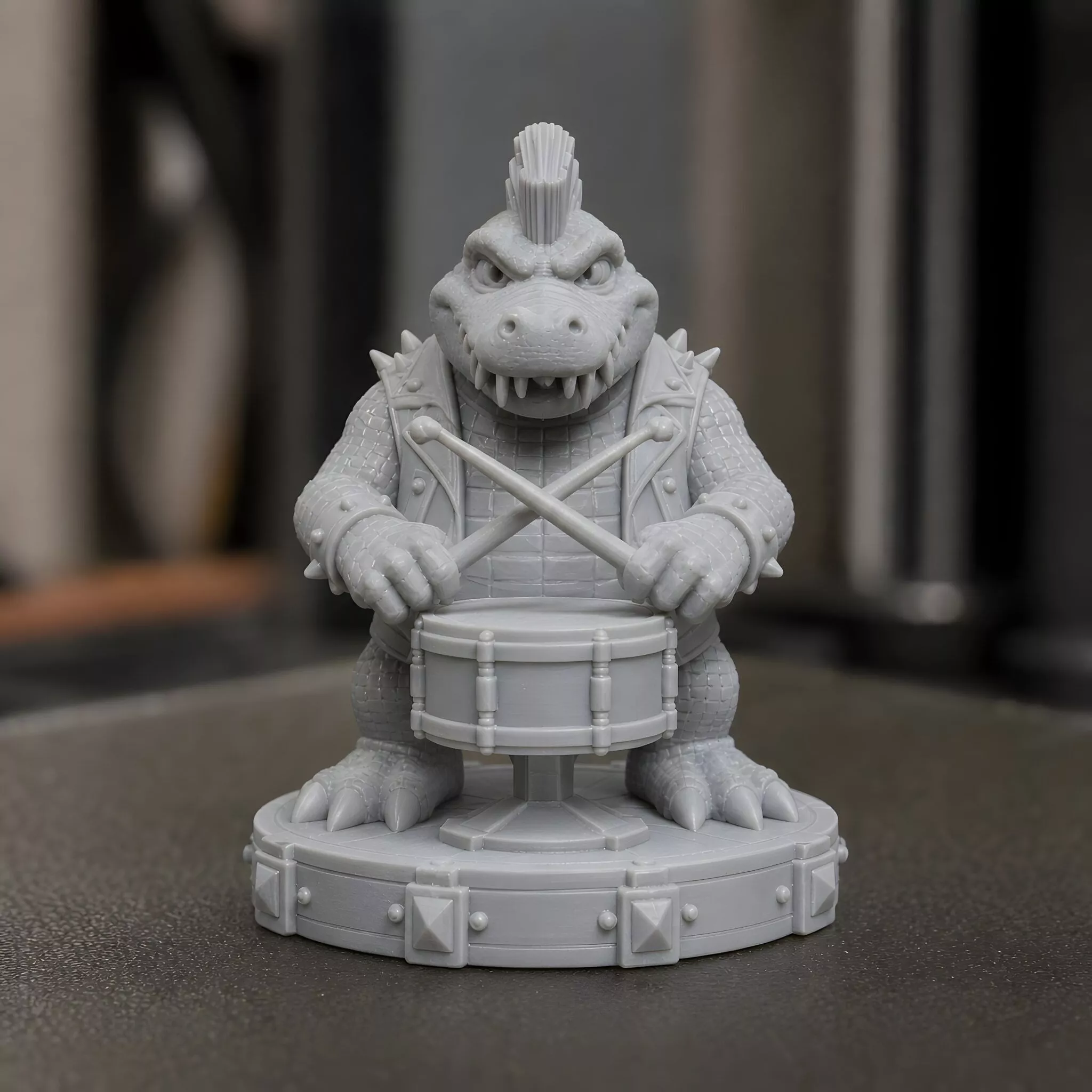 Punk Crocodile Drummer 3D Print Model 3D print model