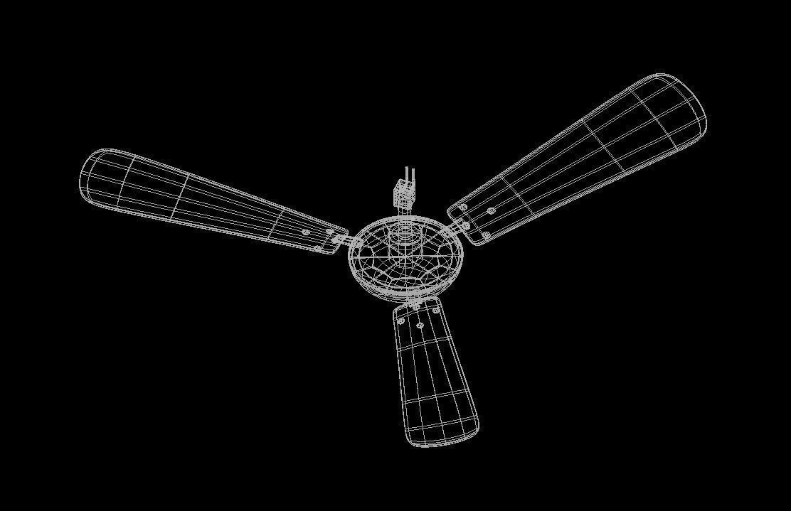 Celling fan 3D model_4