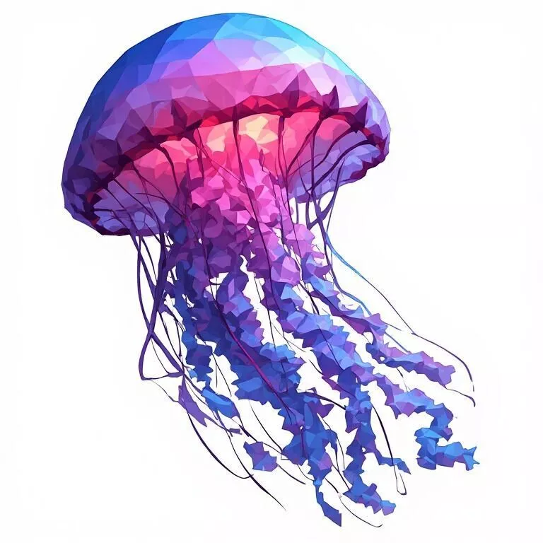 Low Poly Jellyfish 3D Model - Geometric Marine Animal Asset 3D print model