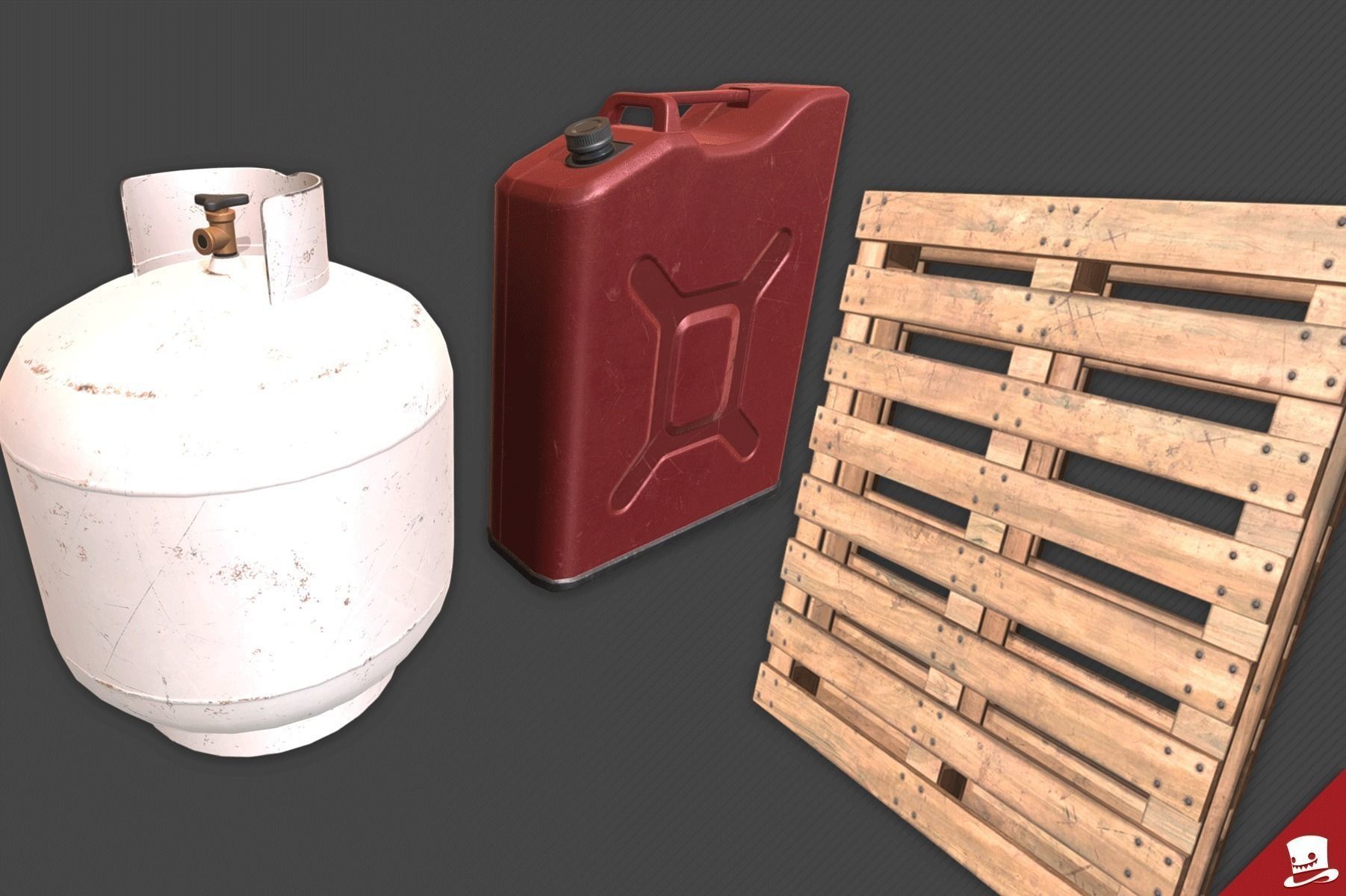 Workshop Props and Pipes PBR Low-poly 3D model_6