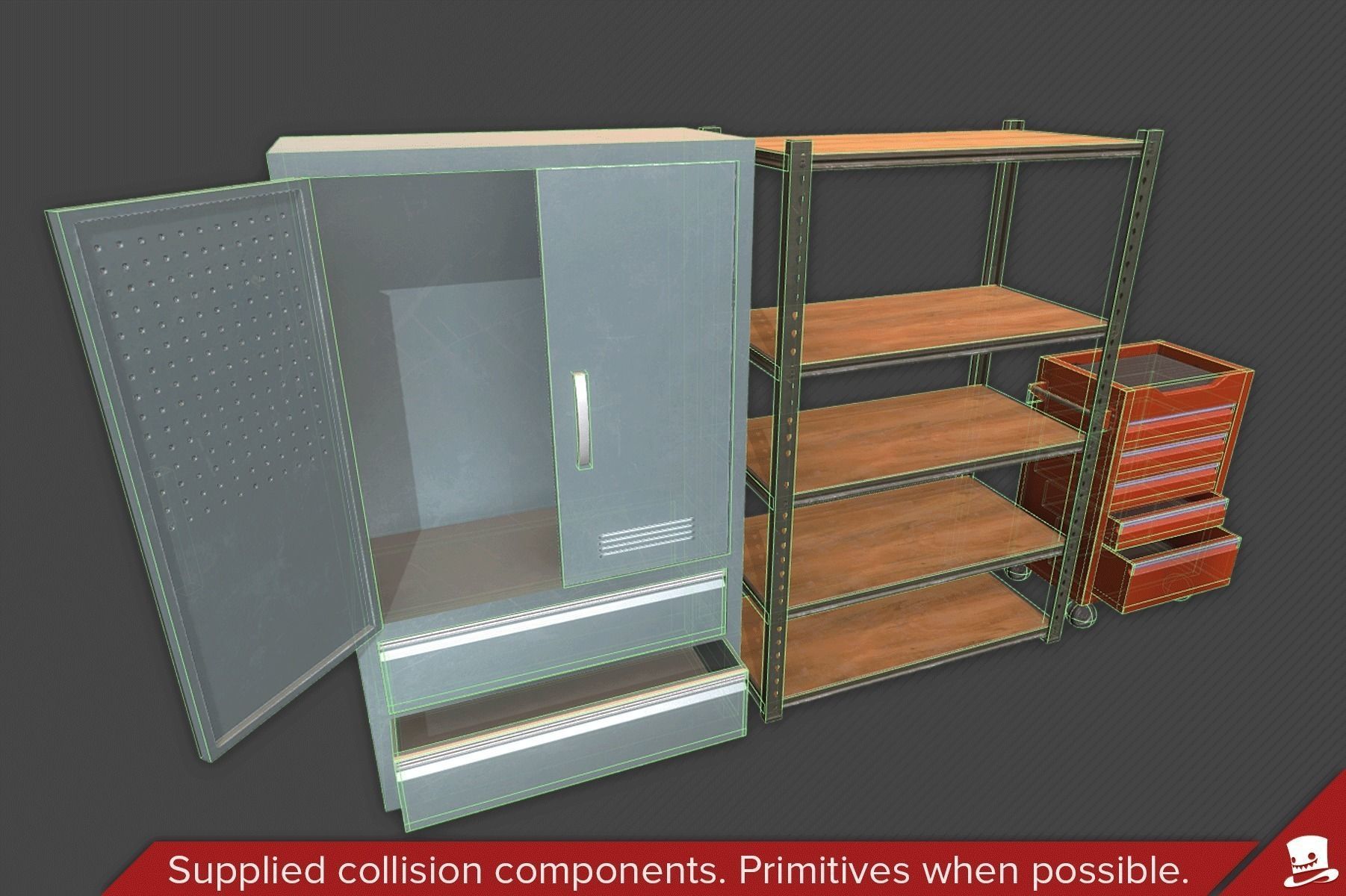 Workshop Props and Pipes PBR Low-poly 3D model_1