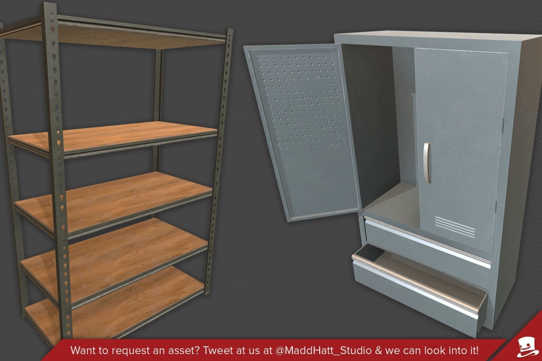 Workshop Props and Pipes PBR Low-poly 3D model_8