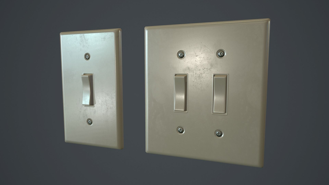 Standard Light Switch PBR Game Ready Low-poly 3D model