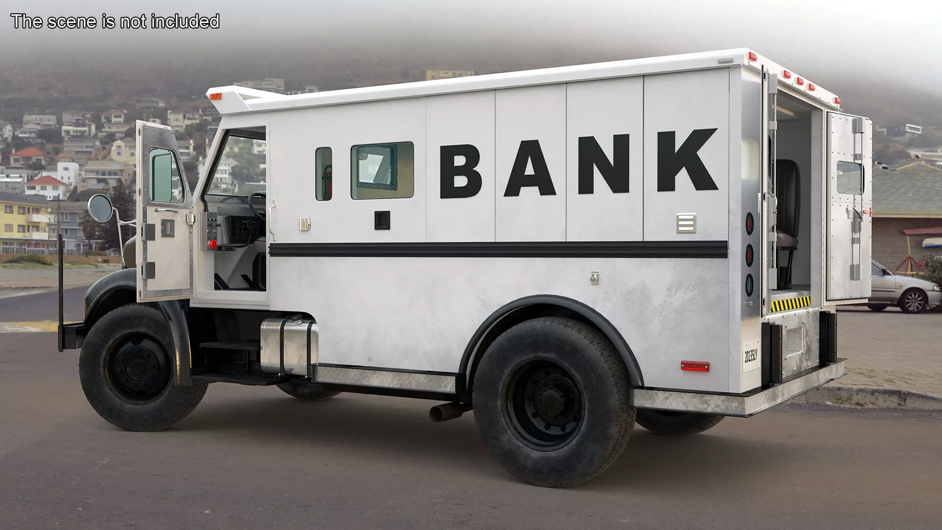Armored Bank Truck Vehicle Rigged for Maya 3D model