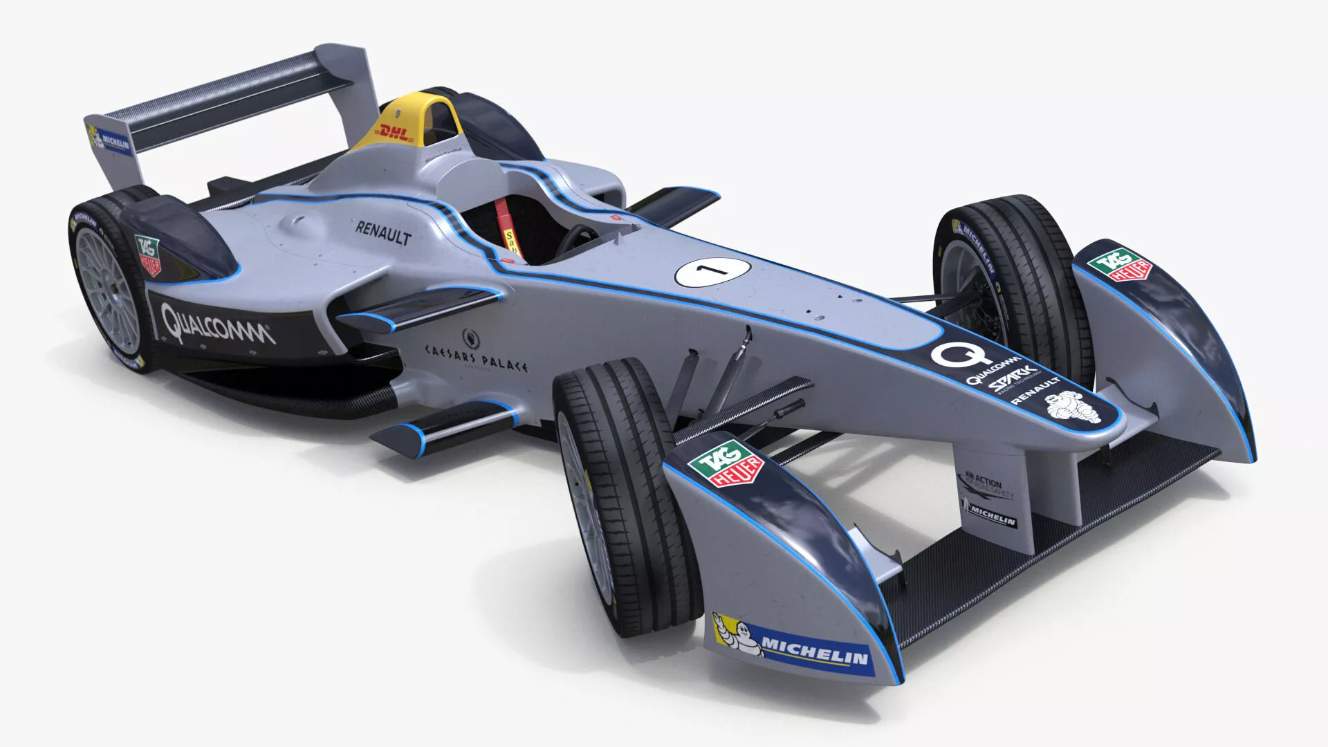 Formula E Gen2 Race Car Rigged for Cinema 4D 3D model