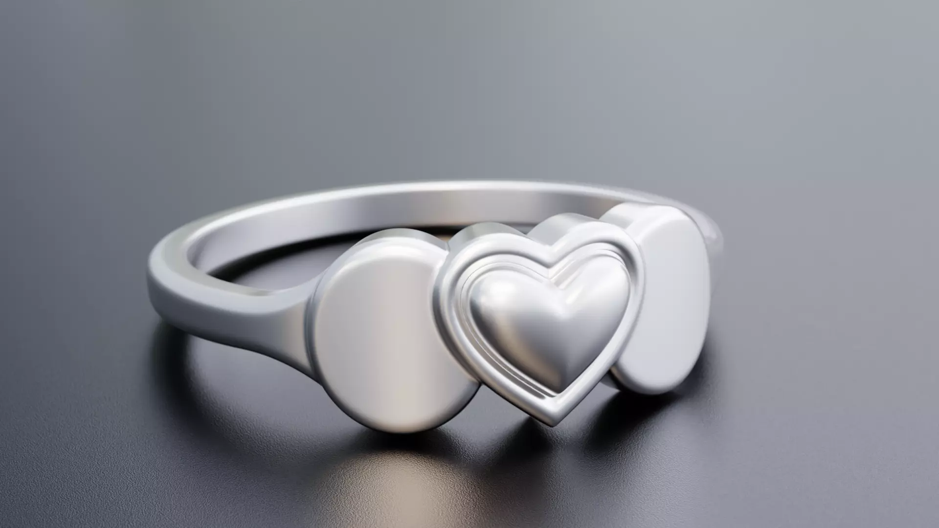 Personalized Initial Puffy Heart Ring 3D print model