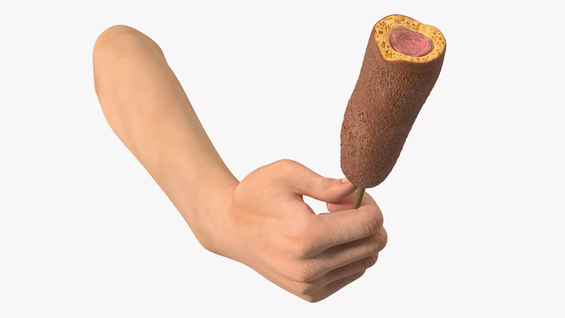 Corn Dog in Hand 3D model