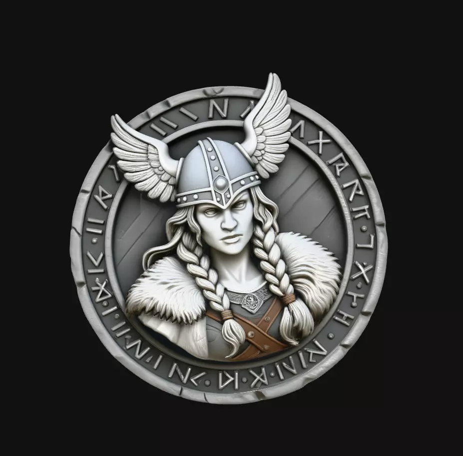 Norse Shield Maiden Rune Pendant 3D Print Model 3D print model