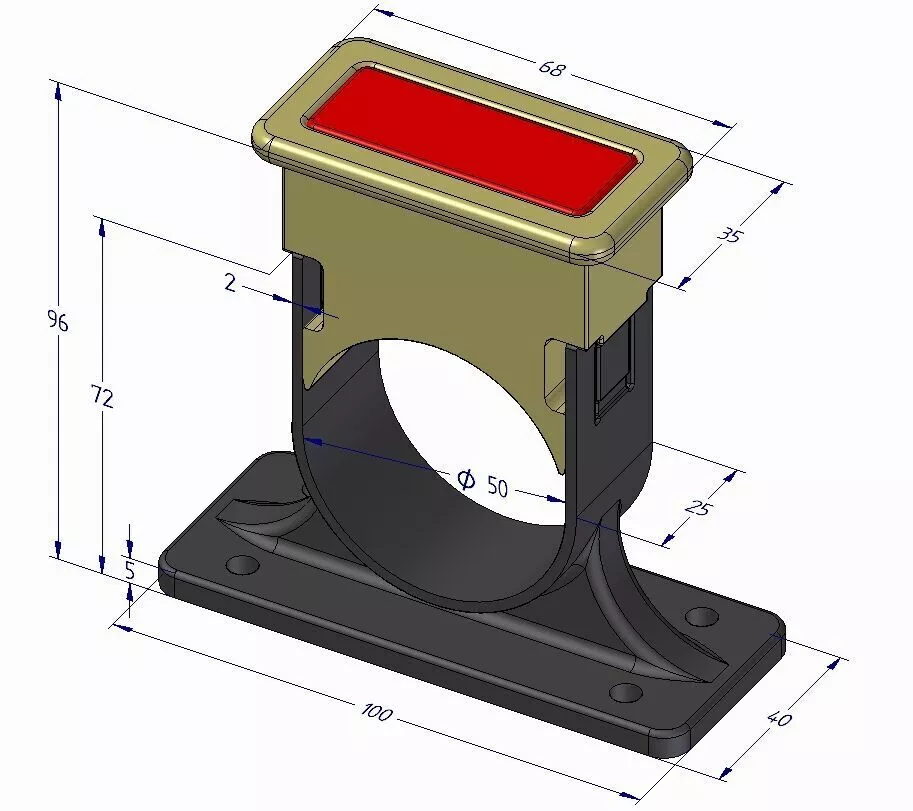 Quick Release Bracket - 50mm Diameter 3D print model