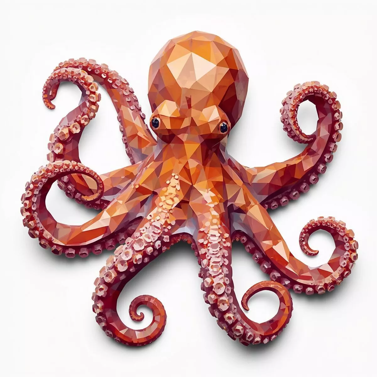 Low Poly Octopus 3D Model - Geometric Marine Animal Asset 3D print model