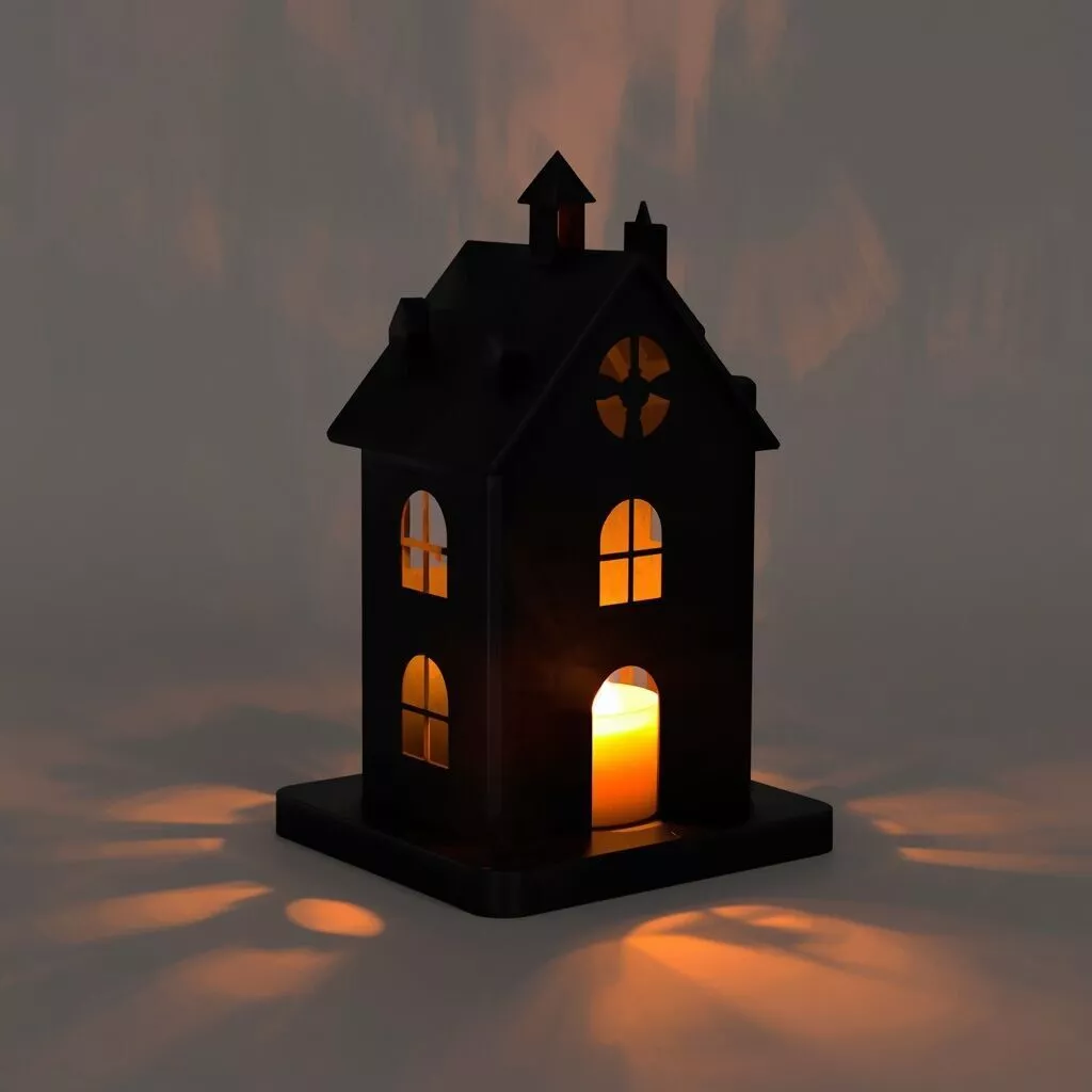 Haunted House Tealight Holder 3D print model