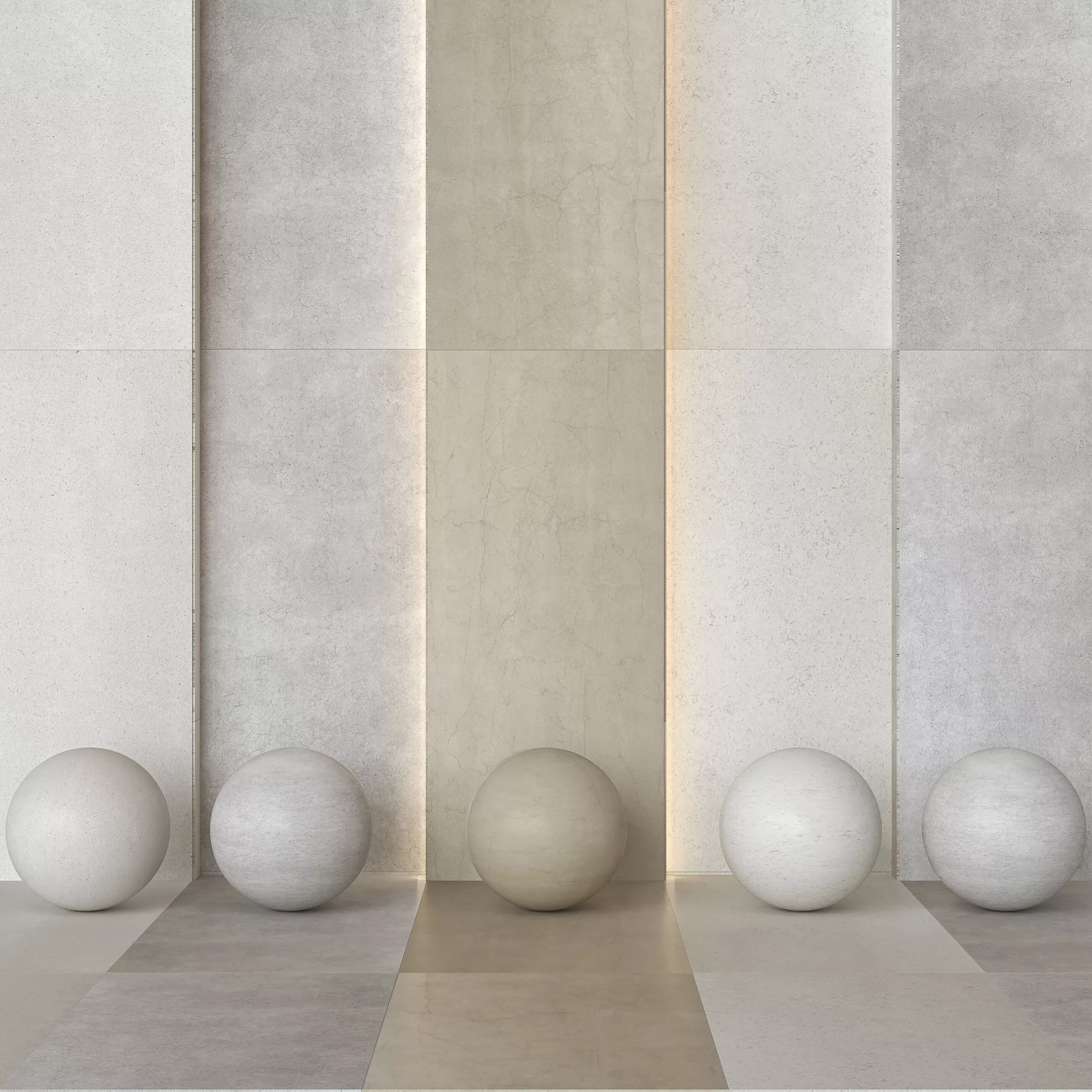 Porcelanosa Krion Undora Stone Mineral Wall Panels -Set of 4 Texture