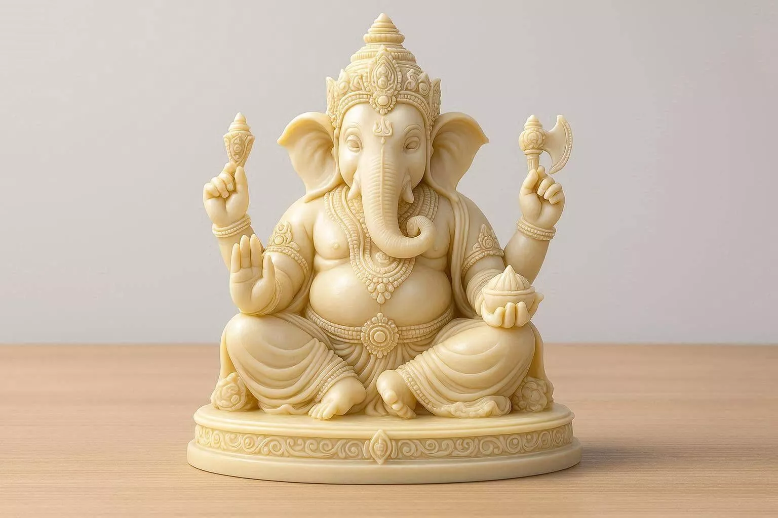 Lord Ganesha Statue with Detailed Carvings 3D print model
