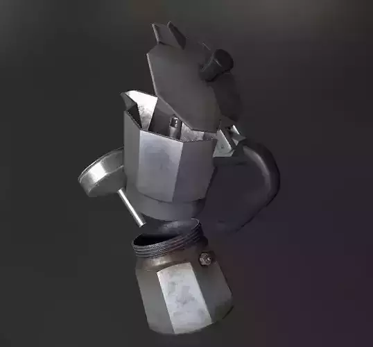Old Italian Kettle Low-poly 3D model