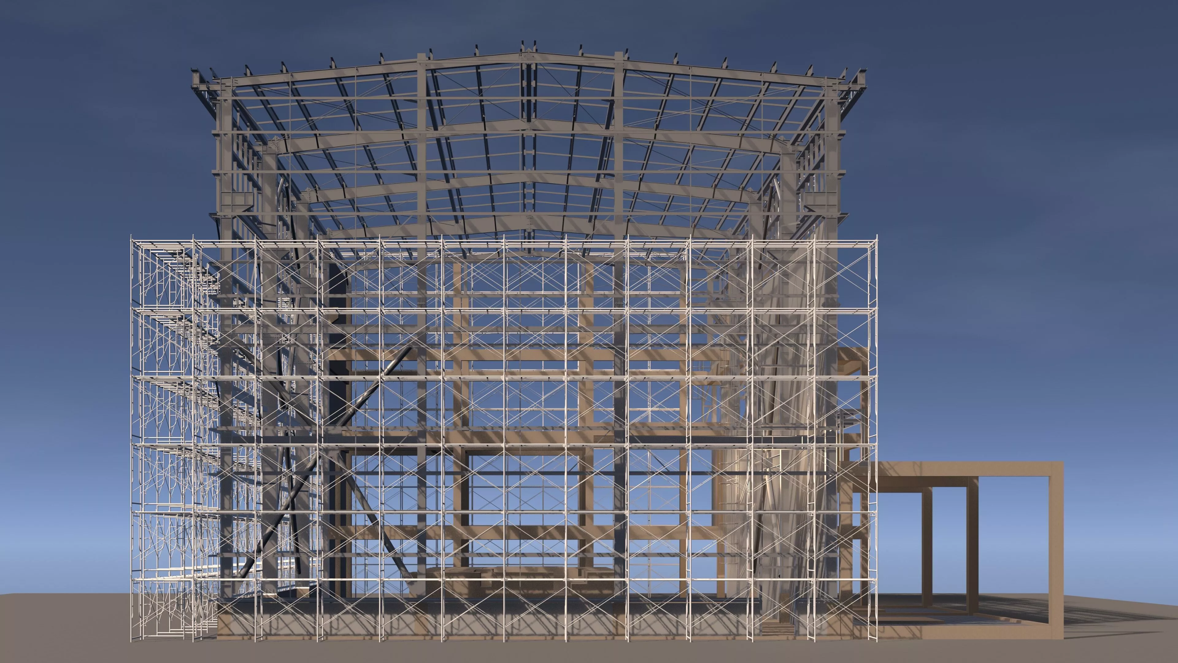Industrial building in construction scene 26i16 3D model