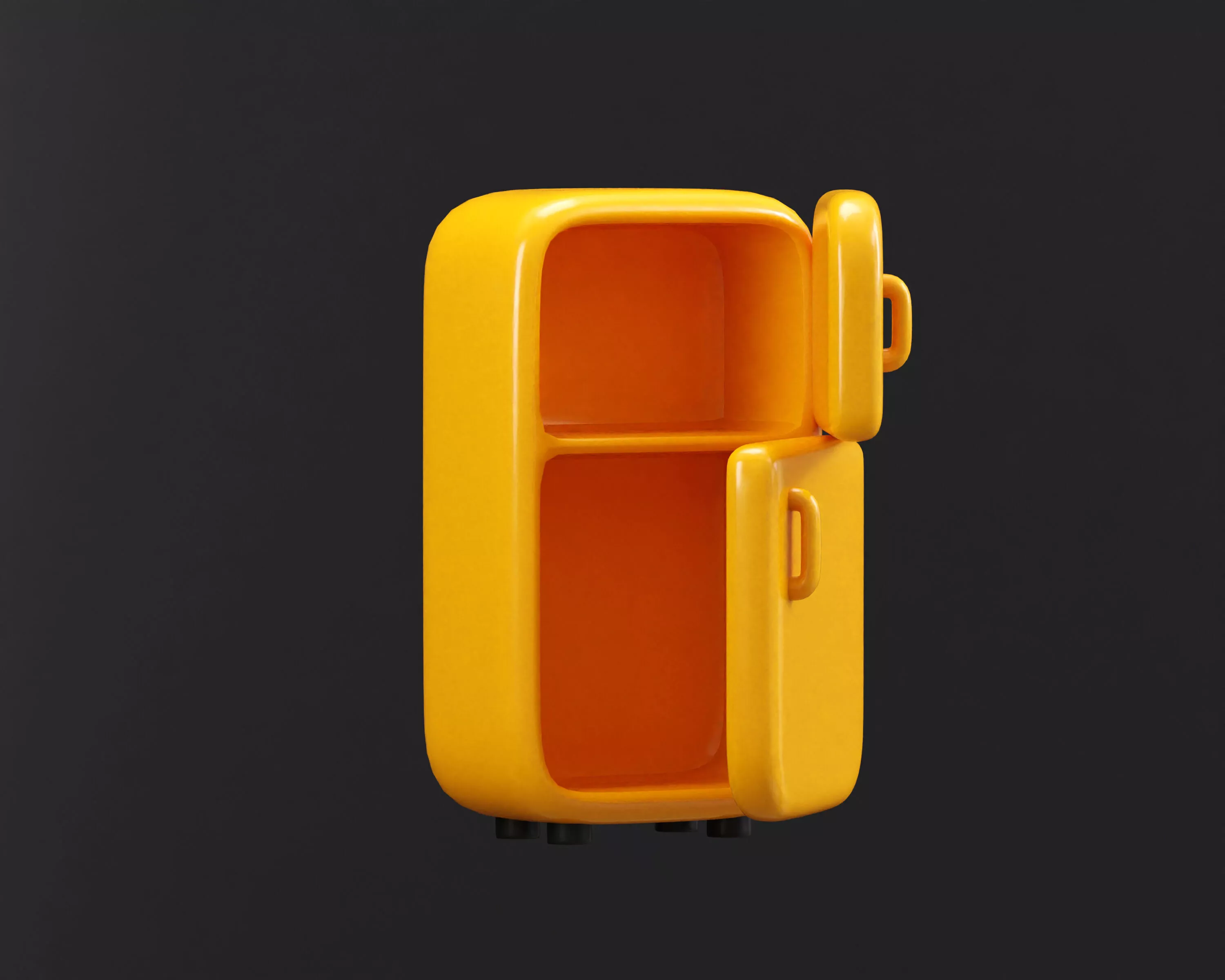 Cartoon Fridge refrigerator Low-poly 3D model