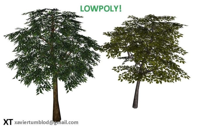 Lowpoly Trees two Low-poly 3D model