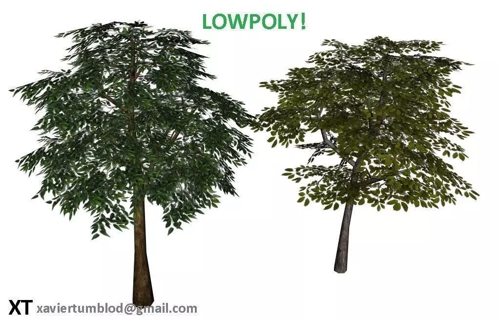 Lowpoly Trees two Low-poly 3D model_0