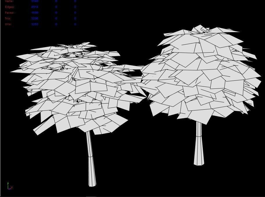 Lowpoly Trees two Low-poly 3D model_5